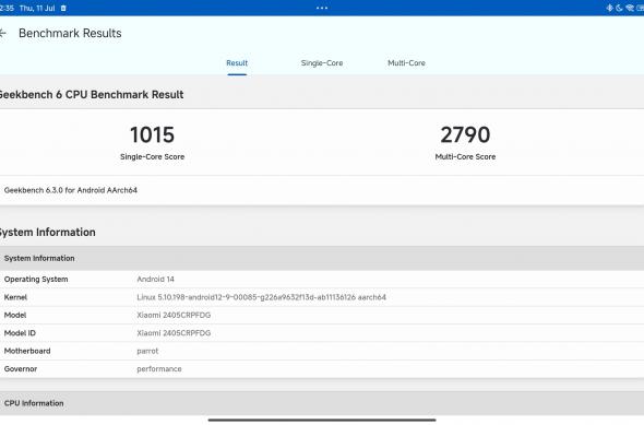 Redmi Pad Pro - Benchmarks: Screenshot_2024-07-11-22-35-35-578_com.primatelabs.geekbench6.jpg