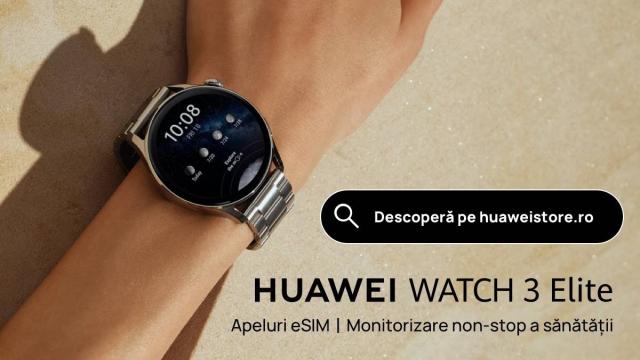 <b>Noul Huawei Watch 3 Elite este acum disponibil pe Huaweistore.ro; Vine cu brățară metalică şi noi fețe de ceas</b>Seria Huawei Watch 3 se extinde în această săptămână, odată cu sosirea lui Watch 3 Elite, model de ceas cu brăţara metalică. El se găseşte pe Huaweistore.ro şi aduce un plus la capitolul eleganță, dar şi prin noile opţiuni de