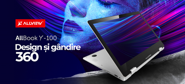 Allview Allbook Y-100 este un nou laptop convertibil cu procesor Intel de generaţie nouă, ecran tactil