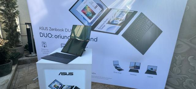 Acest laptop devine desktop cu două ecrane OLED: am pus mâna pe ASUS ZenBook Duo (2024) - Video