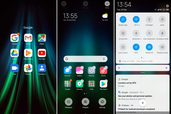 Interfață grafică Xiaomi Redmi Note 8T (capturi de ecran)