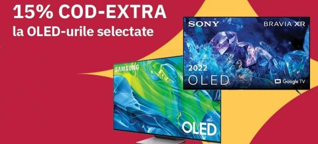 Cupoanele zilei pe Altex #7: televizoarele OLED selecționate se bucură de 15% extra reducere