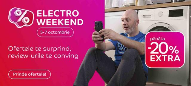 O nouă roundă de Electro Weekend acum la eMAG! 25% extra-discount pentru HUAWEI Pura 70, Galaxy A55 cu discount, brățară fitness sub 170 lei