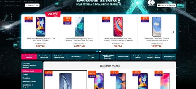 Black Friday 2020 la eMAG: record de clienţi la start de eveniment şi vânzări de 124 de milioane de lei; 57% din comenzi plătite cu cardul