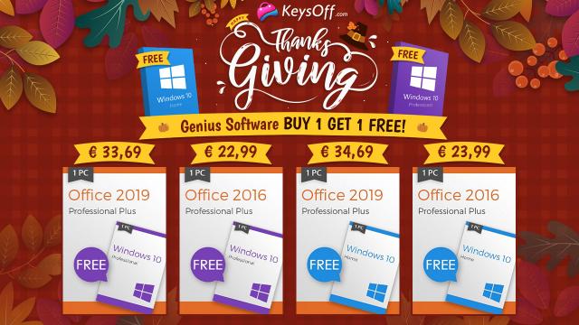 <b>(P) Ofertele continuă pe Keysoff.com: cumpără o licență Office 2016/2019 și primești Windows 10 gratis</b>Acum că Black Friday a trecut, retailerii își îndreaptă atenția către următoarea mare sărbătoare care atrage de la sine și reduceri, fiind vorba despre Ziua Recunoștiinței din SUA. Keyoff.com este unul dintre comercianții 