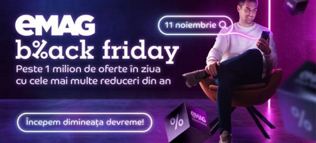 Avem catalogul eMAG de Black Friday 2022: Smartphone-uri de la 349 lei, electrocasnice, laptopuri la super prețuri și multe haine