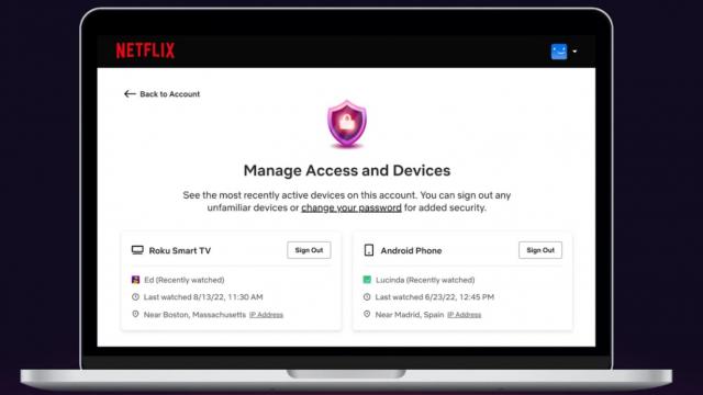 <b>Netflix îţi permite acum să dai afară de pe cont dispozitive, utilizatorii care îl căpușează</b>După ce Netflix a lansat recent o funcţie care îţi permitea să te muţi de pe un cont partajat cu alţii pe unul complet nou, acum mai ia o măsură pentru a limita partajarea de conturi. Tocmai a lansat o funcţionalitate care îi permite deţinătorului unui 