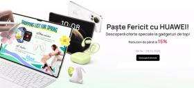 Paste Fericit cu Huawei: reduceri de până la 15% în această perioadă la căşti, ceasuri, telefoane