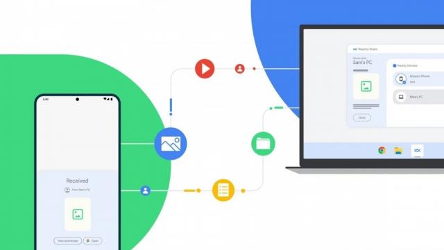 <b>Cum transferi rapid fișiere între dispozitivele Android și PC-urile cu Windows? Google a lansat Nearby Share în variantă stabilă</b>Dacă ai un smartphone cu Android, e posibil să cunoști opțiunea „Nearby Share”. E ceea ce AirDrop e pentru Mac-uri și iPhone, permițând transferul rapid de fișiere între dispozitive. În luna aprilie sosea versiunea Beta a programului pentru Windows