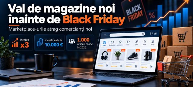 Nu doar cumpărătorii așteaptă Black Friday pe 6 noiembrie! Interesul pentru magazine online s-a triplat, iar eMAG și Trendyol atrag noi comercianți