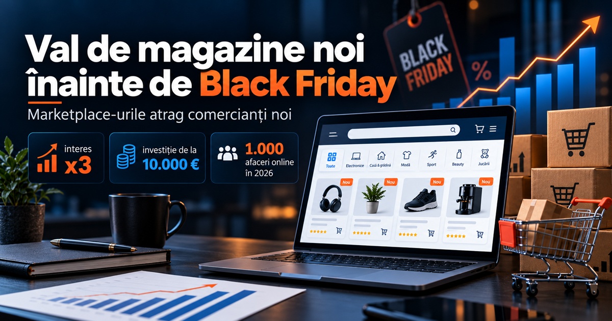 Nu doar cumpărătorii așteaptă Black Friday pe 6 noiembrie! Interesul pentru magazine online s-a triplat, iar eMAG și Trendyol atrag noi comercianți