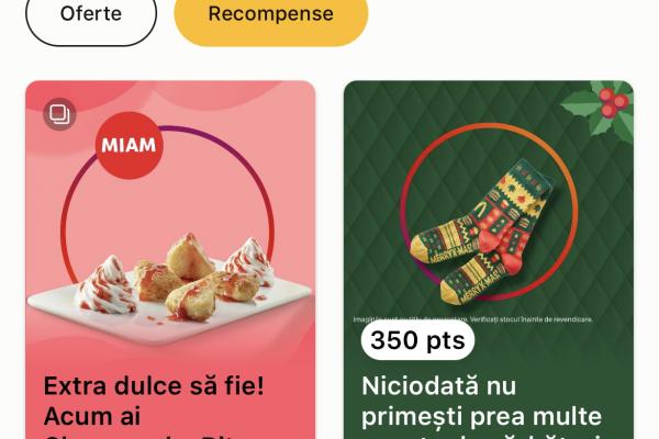 Screenshots aplicație McDonald's