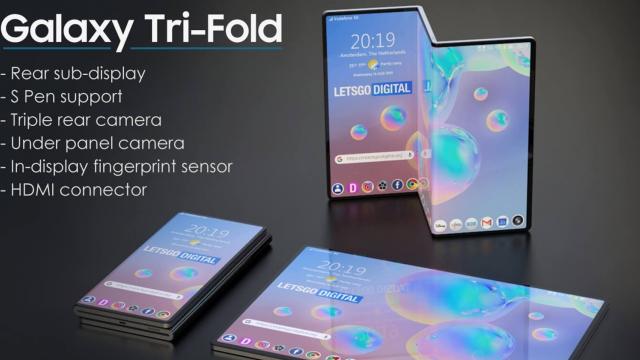 <b>Telefonul triplu pliabil Samsung revine, cu extra detalii şi imagini bazate pe brevete</b>Ideea de telefon triplu pliabil a mai apărut în prim plan în ultimii ani ca o modalitate de a realiza un hibrid între telefon şi tabletă cu ecran mare. Dacă un pliabil poate la ora actuală suplini un iPad Mini, un dispozitiv triplu pliabil se poate duce