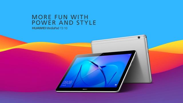 <b>Huawei anunță tableta MediaPad T3 10; vine în variante cu 2 sau 3 GB RAM și rulează Android Nougat</b>După lansarea modelelor MediaPad T3 7 și MediaPad T3 8, iată că cei de la Huawei anunță astăzi și varianta de 10 inch ce vă este prezentată în cadrul unor imagini oficiale mai jos. Tableta de aici aduce dotări de buget și sosește în variante cu 2 sau 3 GB