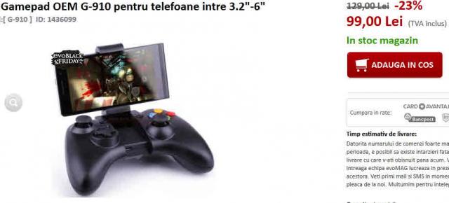 Black Friday 2015 pentru cei care s-au trezit târziu: Gamepad OEM G-910 pentru telefoane între 3.2 inch şi 6 inch - joystick smartphone atractiv