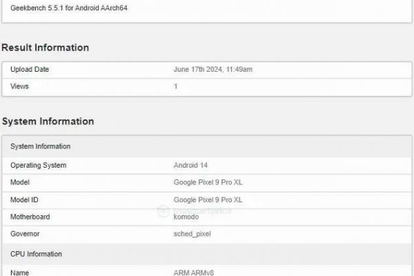 Google Pixel 9 / 9 Pro XL - GeekBench