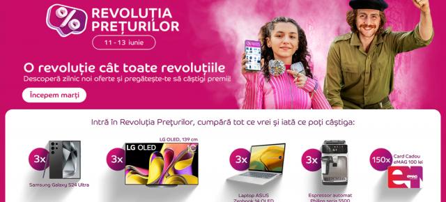 Reduceri de până la 40% cu ocazia campaniei "Revoluția Prețurilor" la eMAG și șansa de a câștiga un Samsung Galaxy S24 Ultra