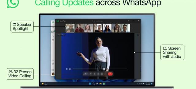  WhatsApp îţi permite acum să partajezi ecranul în apel video, să ai apeluri video cu 32 de participanţi 