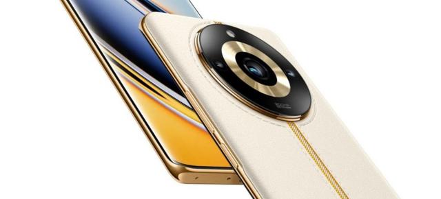 realme 11 Pro+ 5G apare în imagini detaliate, cu senzor foto de 200 MP, design GUCCI, cu piele în spate și accente aurii elegante