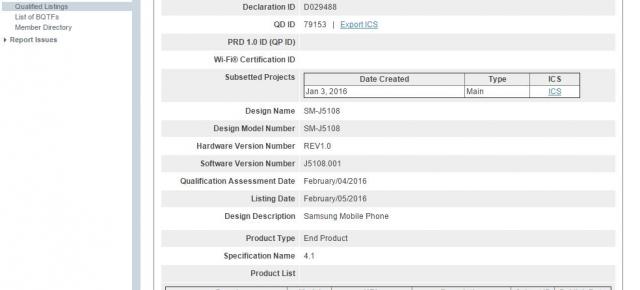 Samsung Galaxy J5 (2016) şi Galaxy J7 (2016) primesc certificarea Bluetooth SIG