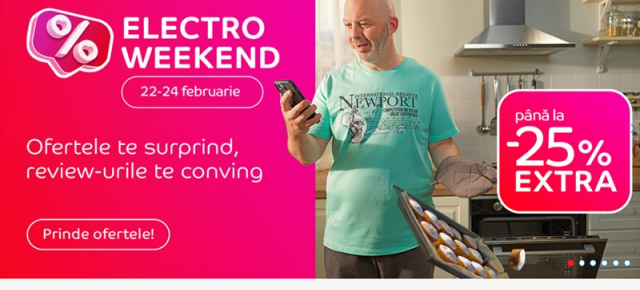 Ultimul weekend din luna februarie nu aduce doar temperaturi negative, ci și reduceri mari pe eMAG în Electro Weekend (extra discount)