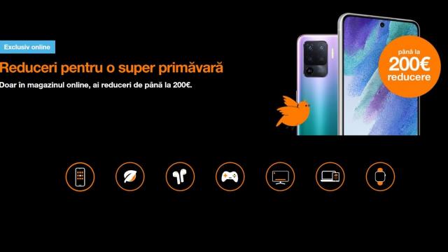 <b>Orange oferă reduceri de primăvară până la 40% în funcţie de telefonul ales: modele cu discount la activare, prelungire abonament</b>Orange România a pornit o campanie de reduceri de primăvară, care duc discount-urile până la 40% în funcţie de telefonul ales. Până pe 4 mai veţi avea discount-uri de până la 200 de euro la cumpărarea unui telefon la activare sau 