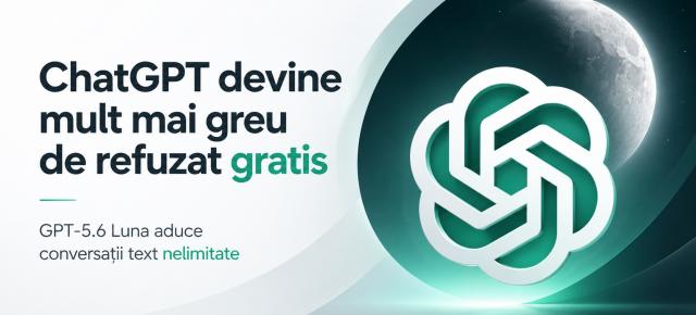 ChatGPT devine mult mai greu de refuzat gratis: GPT-5.6 Luna aduce conversații text nelimitate