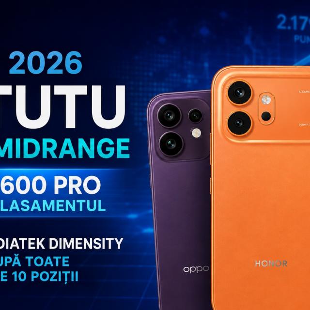HONOR 600 Pro domină topul telefoanelor midrange în AnTuTu, MediaTek în toate pozițiile