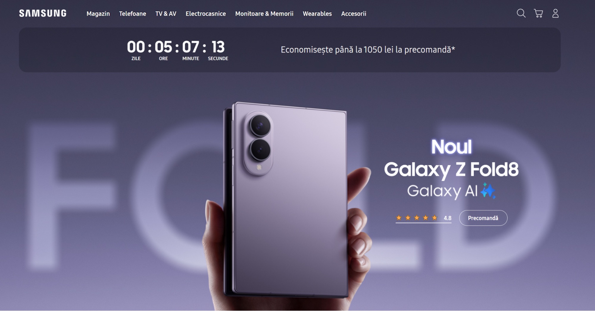Noile pliabile Samsung au stabilit recorduri de precomenzi în Europa; Z Fold8, Fold8 Ultra și Flip8 sunt cele mai comandate modele din istorie