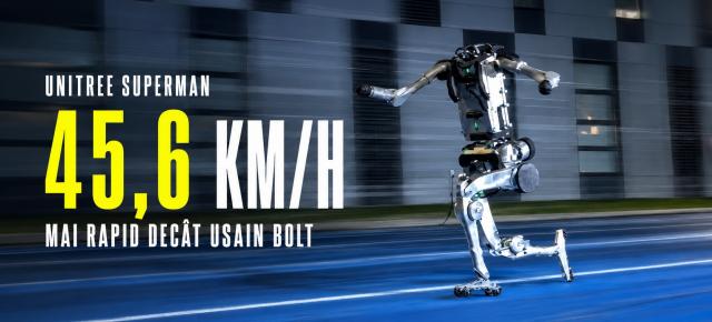 Unitree Superman aleargă cu 45,6 km/h: mai rapid decât viteza maximă atinsă de Usain Bolt