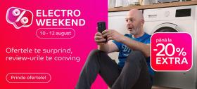 Electro Weekend by eMAG îți aduce până la 20% extra-discount la smartphone-uri, gadget-uri, televizoare de top, electrocasnice mari și mici; Ce avem în ofertă?