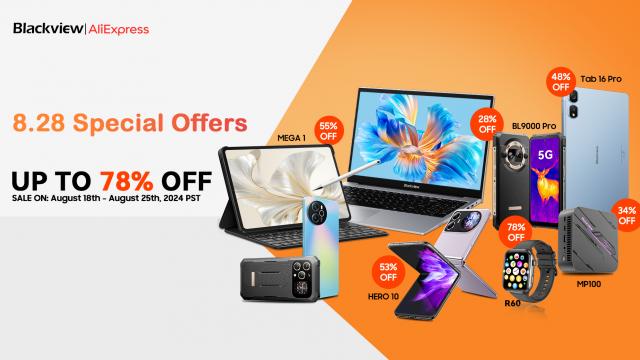 <b>Reduceri interesante de până la 78% la produsele Blackview! Profită de ofertele exclusive pe AliExpress</b>Blackview, un brand de top pe AliExpress, lansează oferte de neratat cu reduceri de până la 78% în cadrul 8.28 Shopping Festival. Acum este momentul să achiziționezi produse best-seller la prețuri imbatabile, inclusiv smartphone-uri pliabile, telefoane