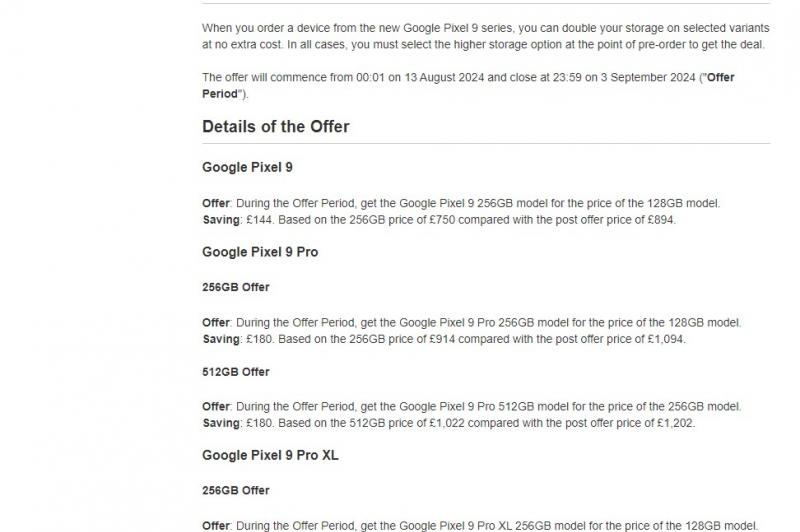 Prețuri Google Pixel 9 - Vodafone UK: Screenshot_4.jpg