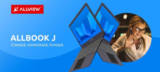 Allview anunță debutul laptopului Allbook J, cu ecran generos de 15.6 inch, design elegant și portabil