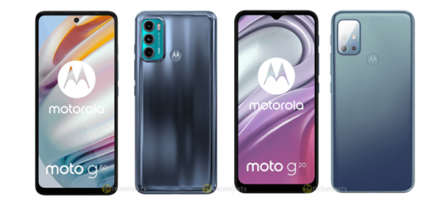 Motorola Moto G60 şi Moto G20 se dezvăluie în randări oficiale înainte de lansare
