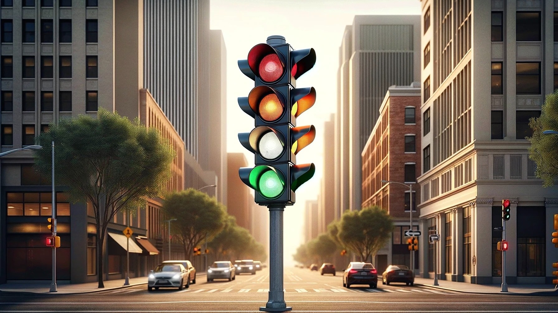 Semafoarele ar putea avea 4 culori în următorii ani datorită introducerii în trafic a mașinilor autonome: verde, roșu, portocaliu și alb