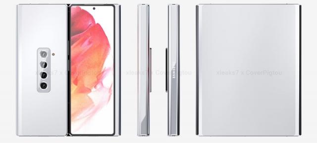 Samsung Galaxy Z Fold 3 apare în noi imagini, cu balama dublă sau chiar triplă (Concept)