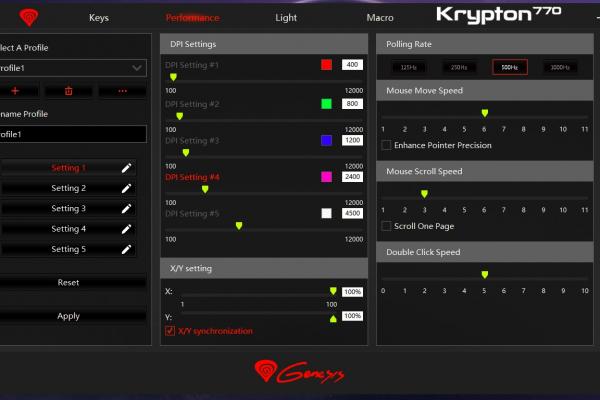 Genesis Krypton 770 - Software
