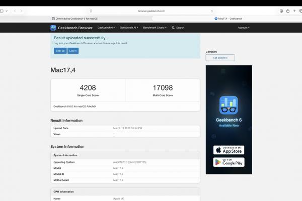 Apple MacBook Air M5 - Benchmarks