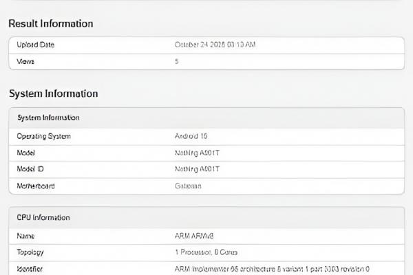 Nothing Phone (3a) Lite - Geekbench