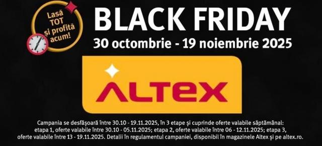 Cum arată în procente reducerile pregătite de Altex pentru Black Friday 2025! Startul se dă peste doar câteva zile