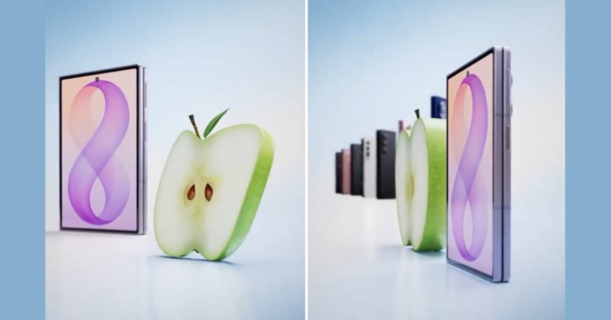Samsung „flexează” cu experiența acumulată pe piața pliabilelor și înțeapă Apple: O felie de măr devine vedeta unei noi reclame