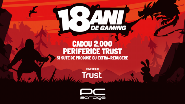 <b>PC Garage a împlinit 18 ani și sărbătorește cu oferte speciale și periferice cadou de la Trust</b>PC Garage este unul dintre cele mai mari magazine online de produse IT și electrocasnice din România, chiar reper pentru pasionații de tehnologie. Ei bine, reatailerul sărbătorește 18 ani de activitate în această perioadă și oferă clienților cadouri Trust