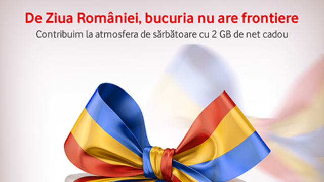 <b>Vodafone oferă 2 GB de Net Național Cadou de 1 Decembrie; bonusul se obține direct din aplicația MyVodafone</b>Cu ocazia zilei de 1 Decembrie iată că cei de la Vodafone oferă utilizatorilor 2 GB trafic de date bonus prin intermediul aplicației MyVodafone ce este disponibilă pentru smartphone-urile ce rulează sistemul de operare Android sau iOS. Avem așadar la 