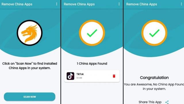 <b>Aplicaţia care "îţi scoate toate chinezăriile de pe telefon" s-a lansat; Vine din India şi dezinstalează orice soft chinezesc</b>India începe să nutrească tot mai mult un sentiment anti China în ultima vreme. Întâi a fost acea campanie de sabotare a lui TikTok cu milioane de recenzii cu rating 1, acum din India apare o aplicaţie care dezinstalează orice soft produs în China de pe t