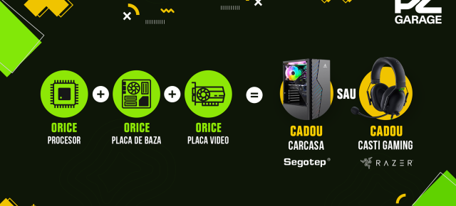 PC Garage oferă un bonus pentru upgrade-uri de PC; căști Razer sau carcasă Segotep, cadou la achiziții de peste 2.500 lei
