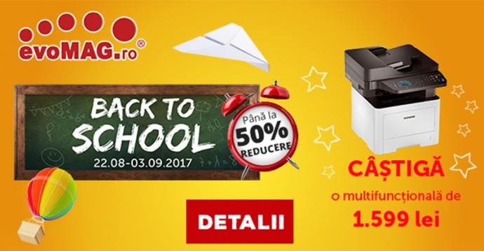 <b>evoMAG Back to School debutează cu oferte dedicate pentru începutul școlii; noi am ales un smartphone, laptop și o imprimantă la super preț!</b>În această perioadă au debutat și campaniile de tip Back to School ce ne aduce reduceri atractive la o gamă largă de produse menite pentru elevi și studenții sau pentru părinții grijulii care îl pregătesc pe cel mic de școală. La evoMAG găsim asemenea