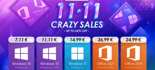 (P) Single's Day vine cu oferte speciale pe Keysfan.com; Pachet 2x licențe Windows 10 la doar 11.11 euro