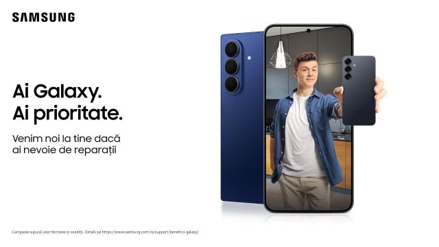 <b>Samsung aduce servicii post-vânzare extinse pentru Galaxy S și Z; preluare de la adresă, locker 24/7 și telefon de schimb în timpul reparației</b>Pentru utilizatorii seriilor Galaxy S și Z, Samsung trece la un model de service mai apropiat de ideea de conveniență. Cei din București și Ilfov pot solicita preluarea telefonului de la domiciliu, fără deplasare la un centru. Terminalul este ridicat, dus