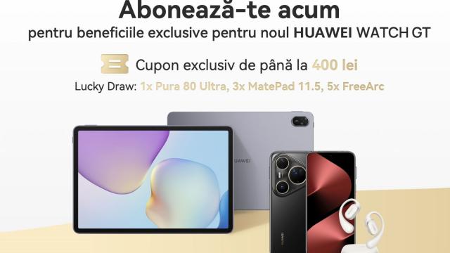 <b>Lansarea ceasurilor HUAWEI Watch GT 6 este sărbătorită cu premii și cupoane pe HUAWEI Store; Ce îți aduce abonarea la newsletter?</b>Huawei Store România a demarat o campanie atractivă cu premii, cupoane şi beneficii exclusive. Trebuie doar să te abonezi la newsletter şi câştigi până la 400 de lei în cupoane şi premii prin tragere la sorţi, aşa cum aflăm 
